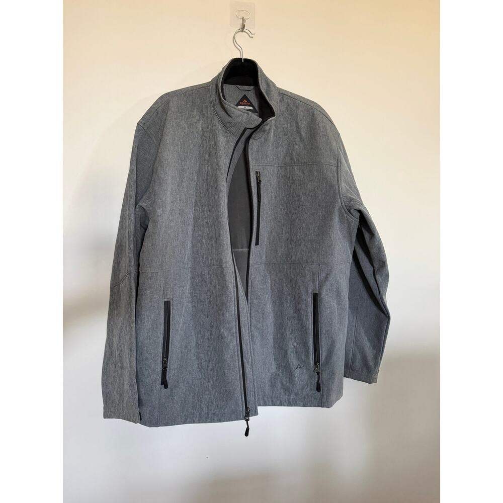Ridgecut Toughwear Softshell Jacket Gray Fleece Lined Full Zip Men's XL